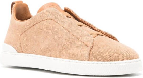 Zegna Triple Stitch™ sneakers van canvas Bruin