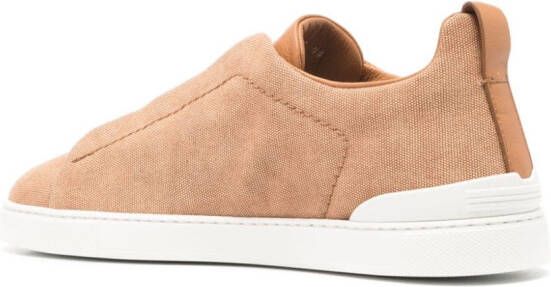 Zegna Triple Stitch™ sneakers van canvas Bruin