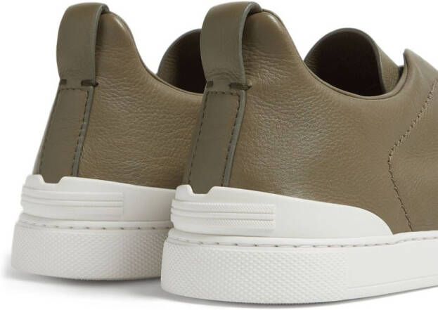 Zegna Triple Stitch leren sneakers Groen