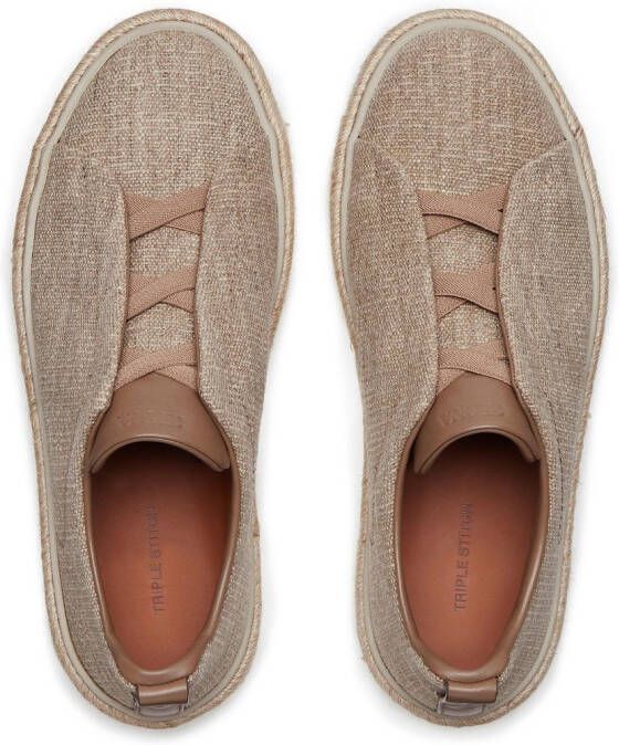 Zegna Triple Stitch™ low-top espadrilles Bruin