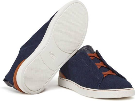 Zegna Triple Stitch low-top sneakers Blauw