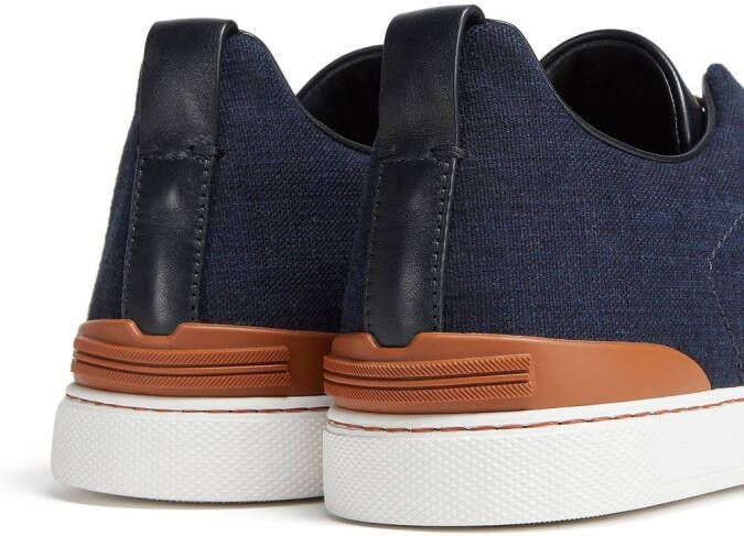 Zegna Triple Stitch low-top sneakers Blauw