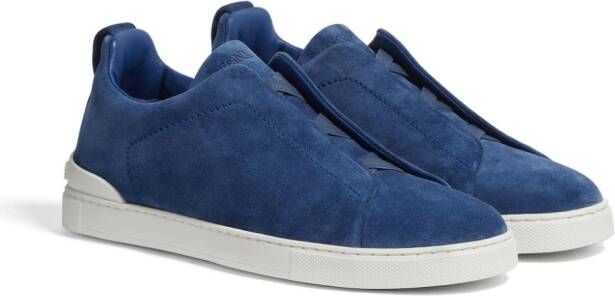 Zegna Triple Stitch suède sneakers Blauw