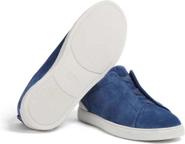 Zegna Triple Stitch suède sneakers Blauw