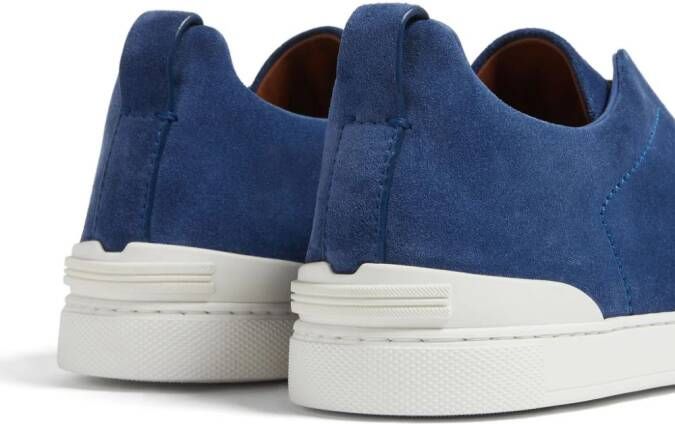 Zegna Triple Stitch suède sneakers Blauw