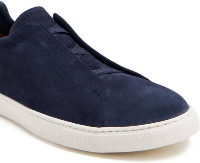 Zegna Triple Stitch suède sneakers Blauw