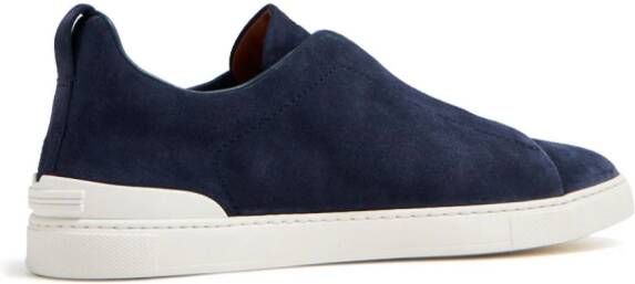 Zegna Triple Stitch suède sneakers Blauw