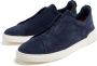 Zegna Triple Stitch suède sneakers Blauw - Thumbnail 4