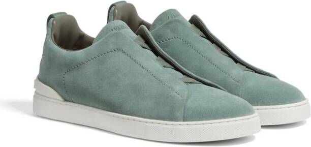 Zegna Triple Stitch suède sneakers Groen