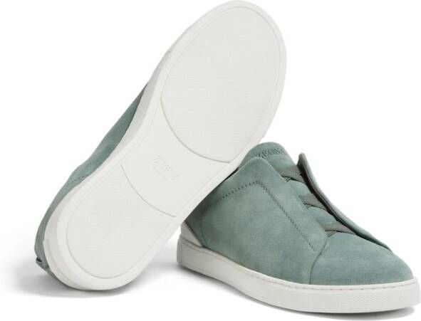 Zegna Triple Stitch suède sneakers Groen