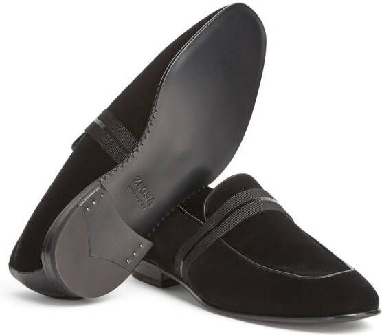 Zegna Fluwelen loafers Zwart