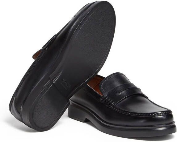 Zegna X-Lite leren loafers Zwart