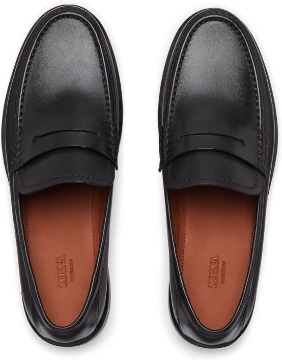 Zegna X-Lite leren loafers Zwart