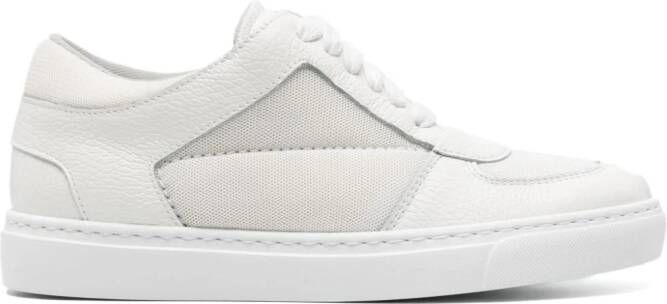 Fabiana Filippi Leren sneakers met mesh vlakken Wit