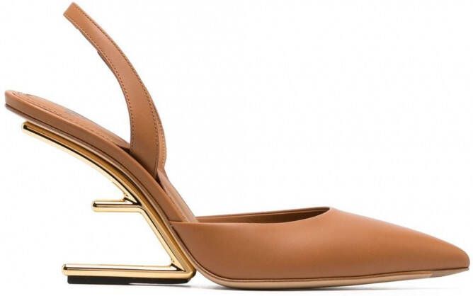 FENDI Slingback pumps met sleehak Bruin