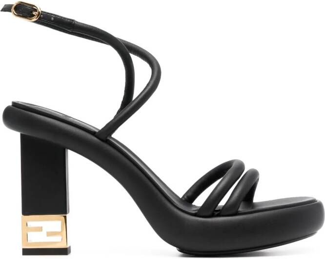 FENDI Baguette leren sandalen Zwart