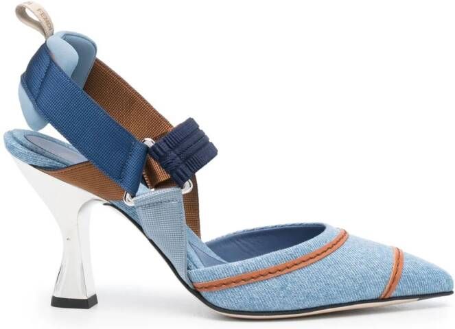 FENDI Colibrì pumps met geborduurd logo Blauw