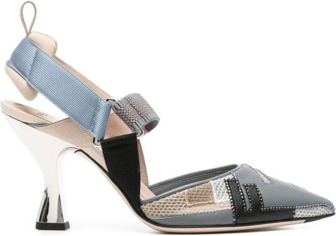 FENDI Colibri pumps met panelen 85 mm Blauw