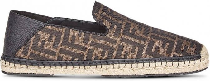 FENDI Espadrilles met logoprint Bruin