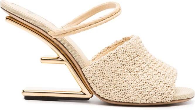 FENDI First raffia sandalen Beige