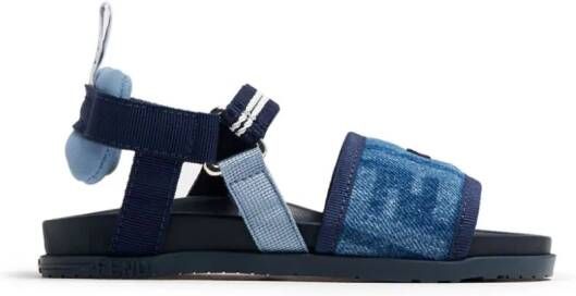 Fendi Kids Denim sandalen Blauw