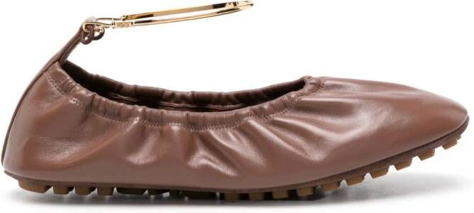 FENDI Leren ballerina's Bruin