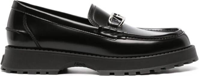 FENDI Loafers met logoplakkaat Zwart