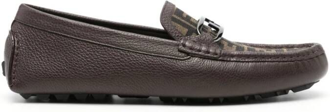 FENDI O'Lock leren loafers Bruin