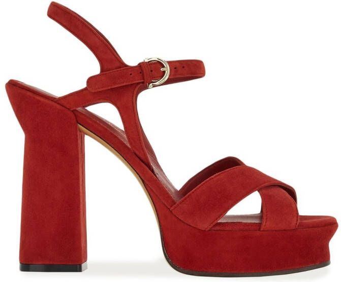 Ferragamo Gia sandalen met plateauzool Rood