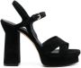 Ferragamo Gancini sandalen met plateauzool Zwart - Thumbnail 1