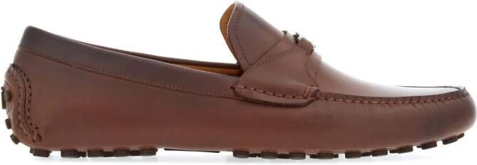 Ferragamo Gancini leren loafers Bruin