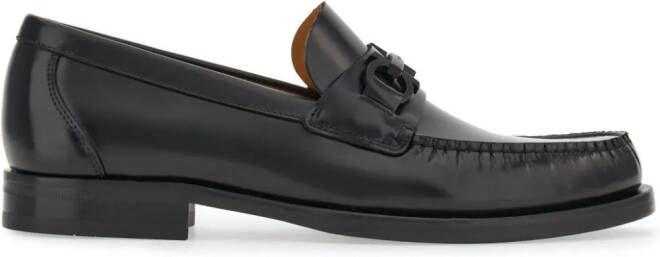 Ferragamo Gancini loafers met plateauzool Zwart