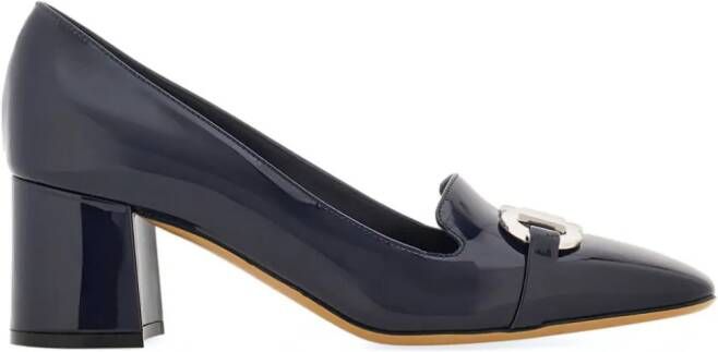 Ferragamo Leren 60 mm pumps met Gancini-plakkaat Blauw