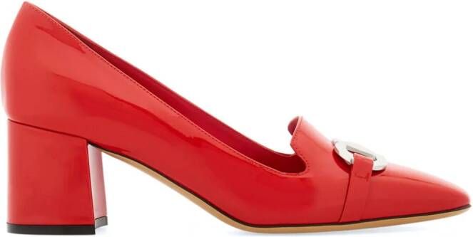 Ferragamo Leren 60 mm pumps met Gancini-plakkaat Rood