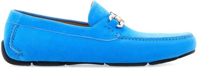 Ferragamo Gancini suède loafers Blauw