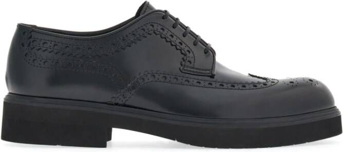 Ferragamo Leren derby schoenen Zwart