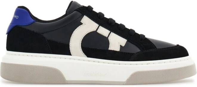 Ferragamo Leren sneakers met Gancini patch Veelkleurig