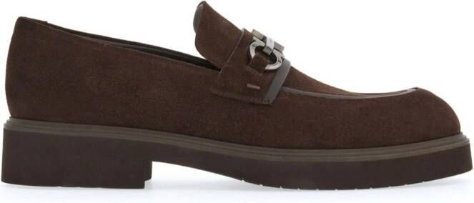 Ferragamo Loafers met gancini-gesp Bruin