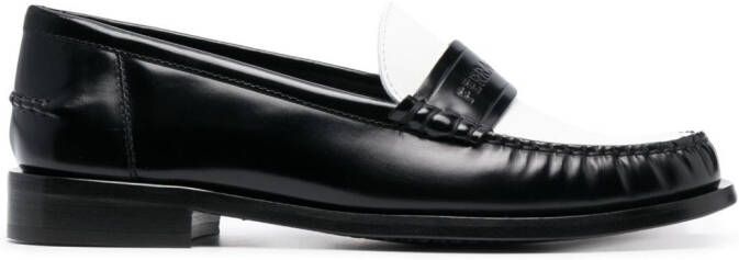 Ferragamo Tweekleurige loafers Zwart