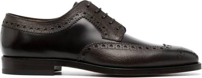 Ferragamo Leren derby schoenen Bruin