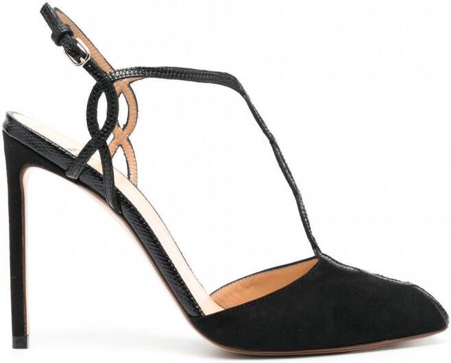 Francesco Russo Leren pumps Zwart