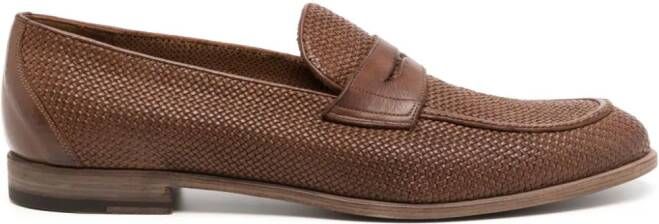 Fratelli Rossetti Geweven leren loafers Bruin