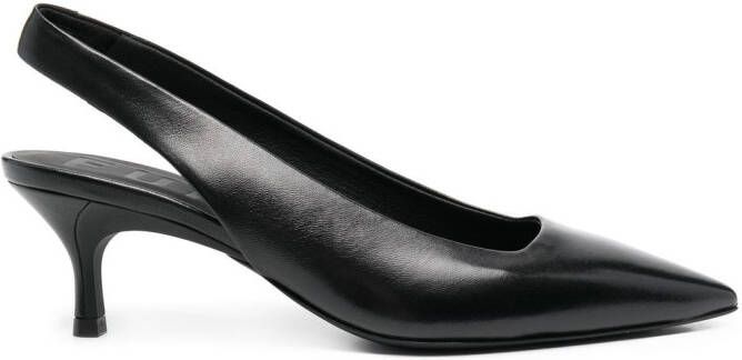 Furla Leren slingback pumps Zwart