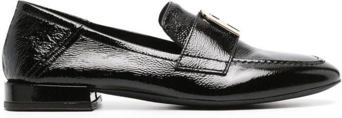 Furla Leren loafers Zwart