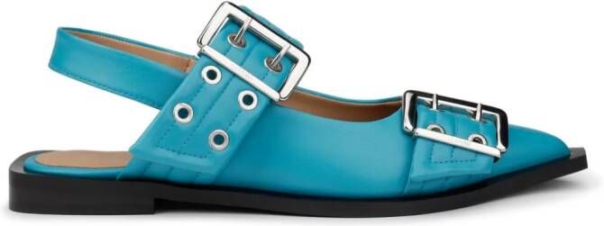 GANNI Ballerina's met gesp Blauw