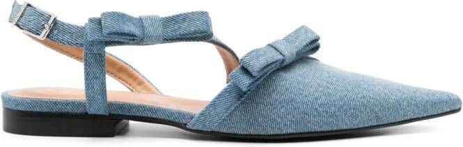 GANNI Ballerina's met puntige neus Blauw