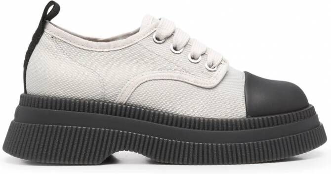 GANNI Creepers canvas derby veterschoenen Grijs