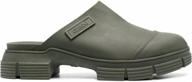 GANNI Slip-on rubberen muiltjes Groen