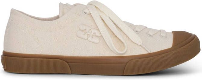 GANNI Sneakers met geborduurd logo Beige