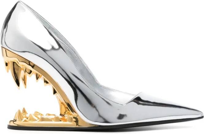 Gcds Morso Mirror pumps met bewerkte hak Zilver